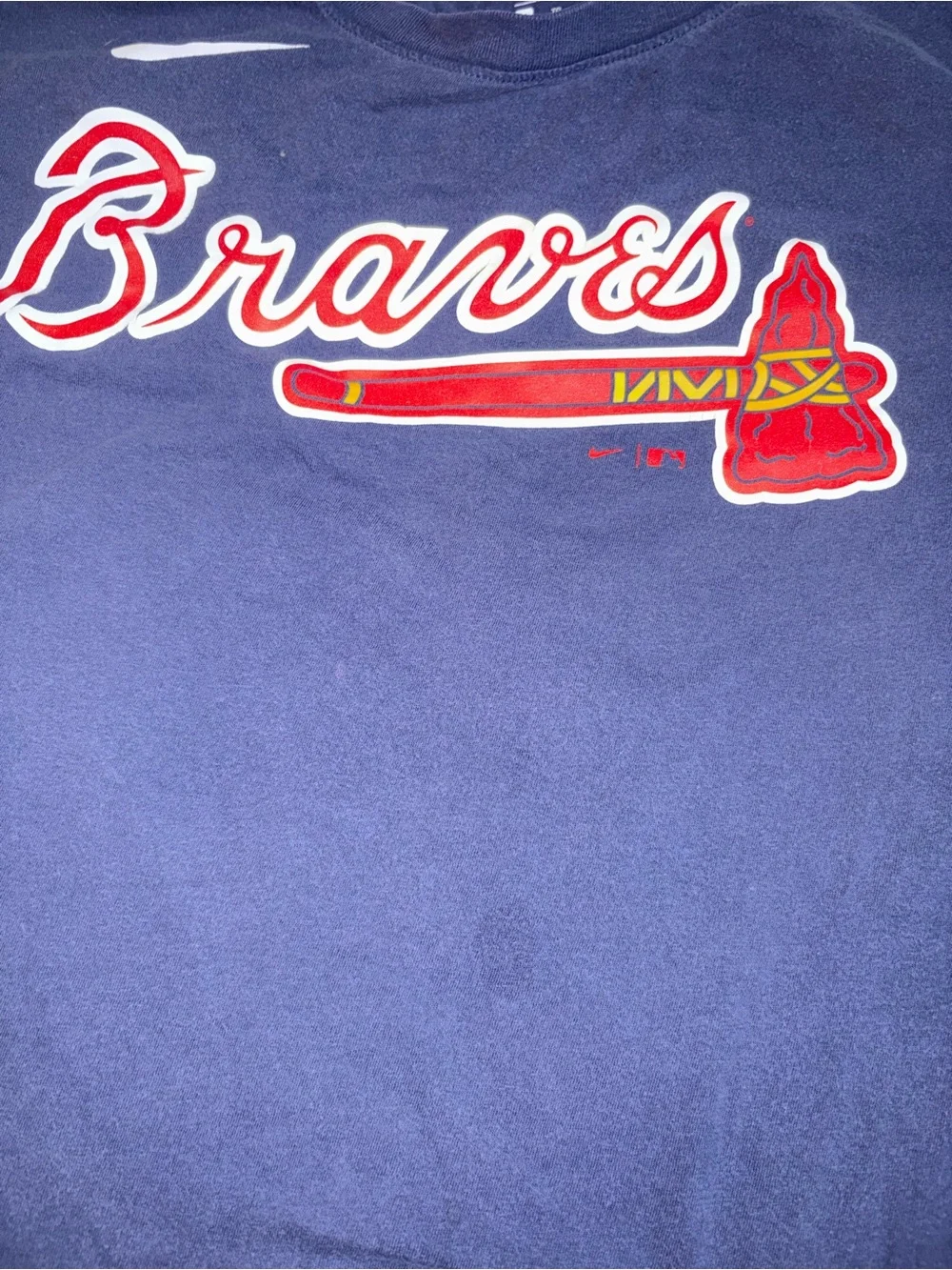 Nike Navy Blue 'Albies' Short Sleeve Tee with Red Number